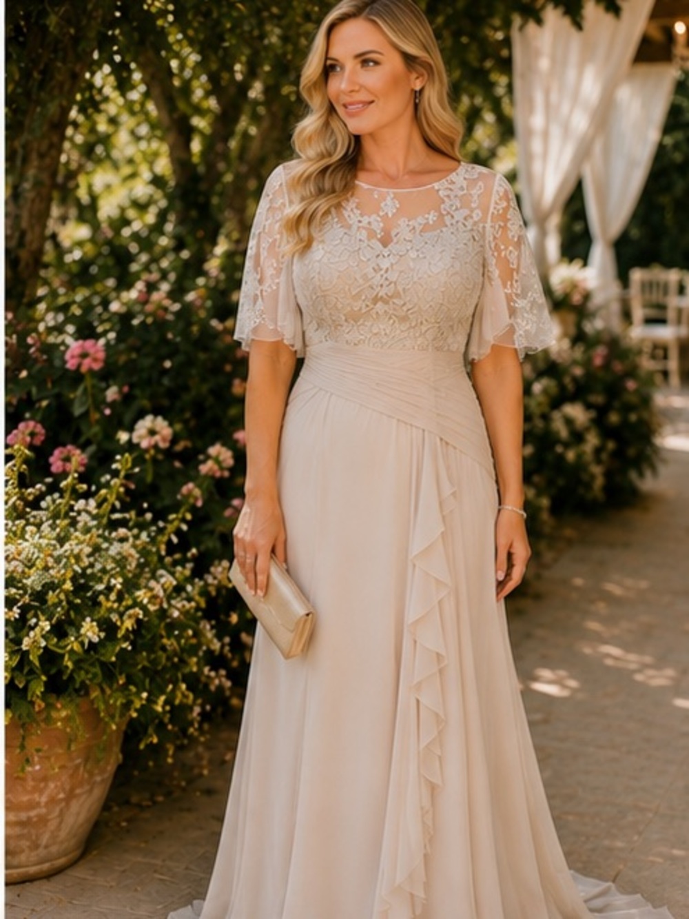 Vintage Champagne Lace 1930’s Inspired Bridal Gown-Mother of the Bride